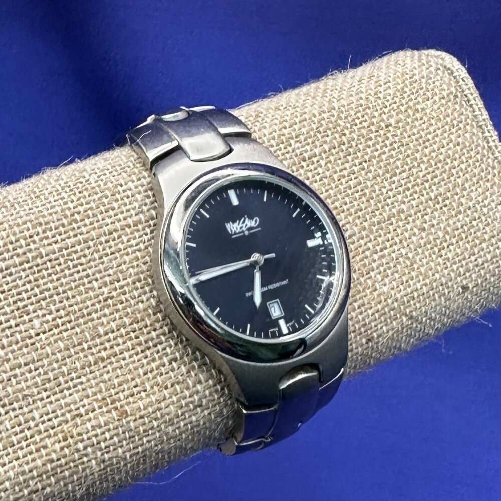 Massimo Indigo Blue Silver-Tone Quartz Watch. Fresh Battery.